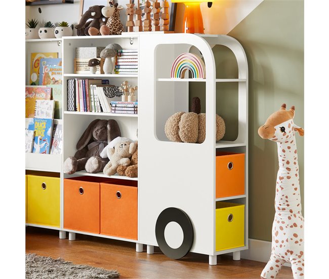 Conforama Set De 3 Librerías KMB67-W+KMB68-W+KMB69-W SoBuy Para Niño En Forma De Coche