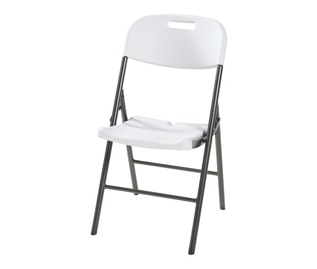 Conforama Set De 4 Sillas Plegables Ljusnarsberg Metal/plástico 87x46x53cm - Blanco [en.casa]