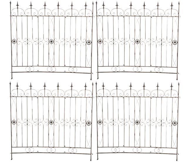 Conforama set de 4 Vallas de jardín Mangold Metal Bronce 1X124X116 cm