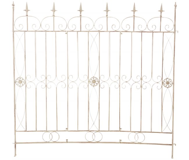 Conforama Set De 4 Vallas De Jardín Mangold Metal Crema Antiguo 1X124X116 Cm