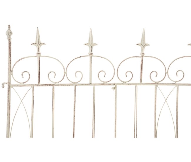 Conforama Set De 4 Vallas De Jardín Mangold Metal Crema Antiguo 1X124X116 Cm