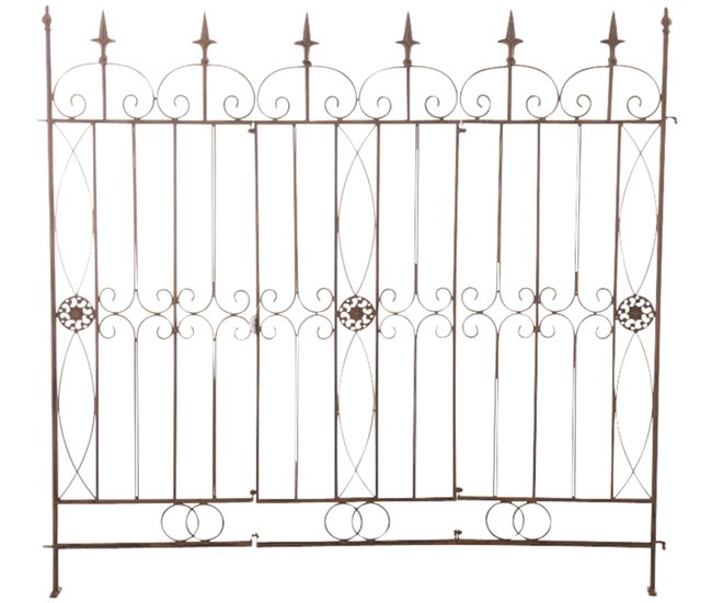 Conforama Set De 4 Vallas De Jardín Mangold Metal Marrón Antiguo 1X124X116 Cm