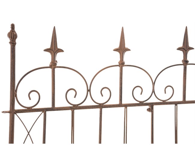 Conforama Set De 4 Vallas De Jardín Mangold Metal Marrón Antiguo 1X124X116 Cm