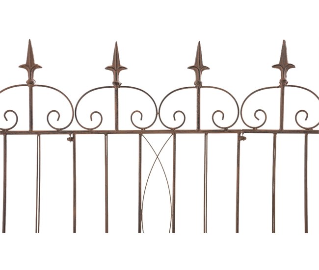 Conforama Set De 4 Vallas De Jardín Mangold Metal Marrón Antiguo 1X124X116 Cm