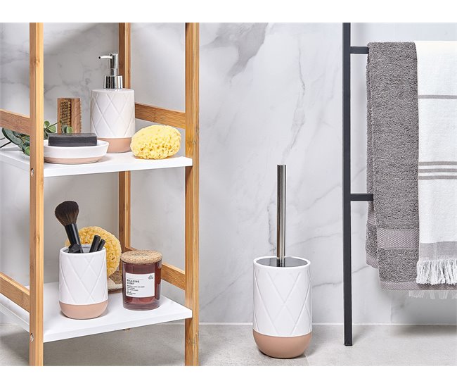Conforama Set De Accesorios De Baño 4 Piezas De Cerámica Blanca LEBU