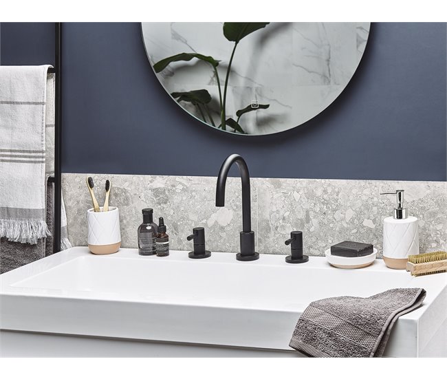 Conforama Set De Accesorios De Baño 4 Piezas De Cerámica Blanca LEBU