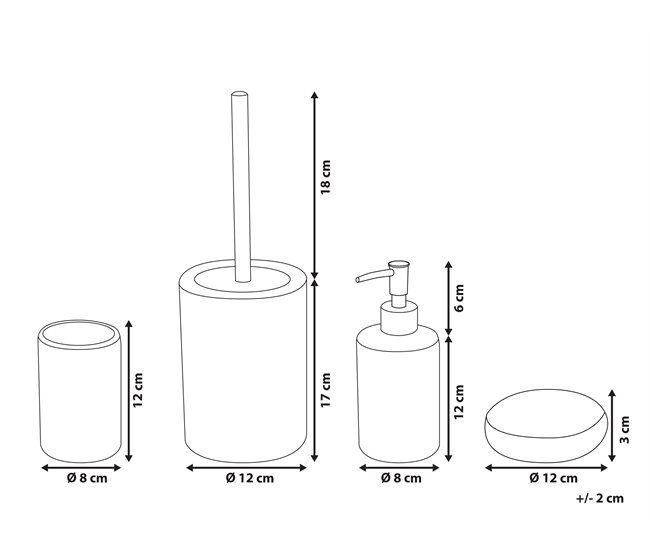 Conforama Set De Accesorios De Baño 4 Piezas De Cerámica Blanca ARAUCO