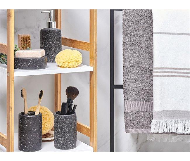 Conforama Set De Accesorios De Baño 4 Piezas De Cerámica Gris Oscuro ILOCA
