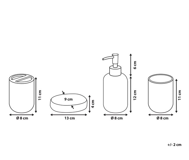 Conforama Set De Accesorios De Baño 4 Piezas De Cerámica Gris Oscuro ILOCA