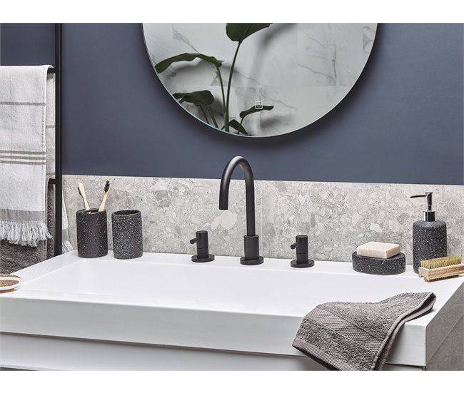 Conforama Set De Accesorios De Baño 4 Piezas De Cerámica Gris Oscuro ILOCA