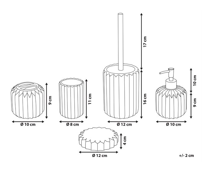 Conforama Set De Accesorios De Baño 5 Piezas De Cerámica Azul GORBEA