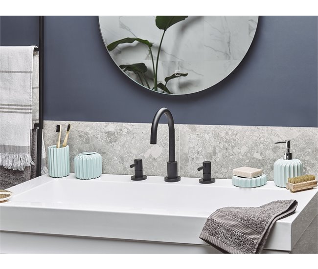 Conforama Set De Accesorios De Baño 5 Piezas De Cerámica Azul GORBEA