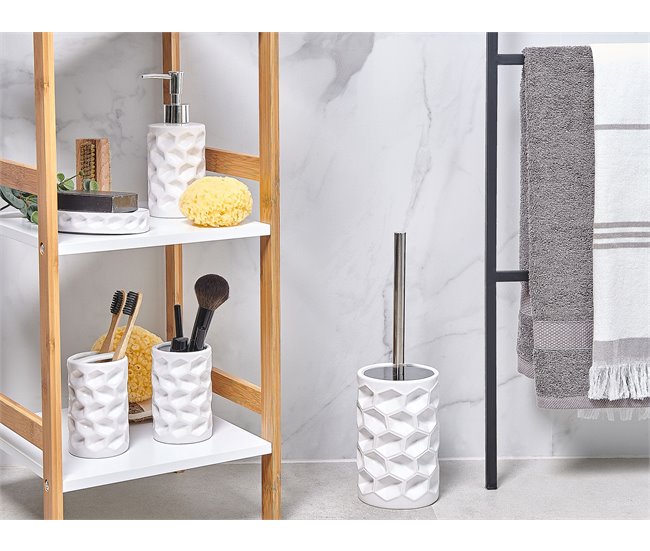 Conforama Set De Accesorios De Baño 5 Piezas De Cerámica Blanca TIRUA