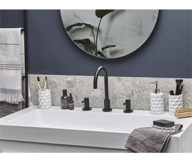 Conforama Set De Accesorios De Baño 5 Piezas De Cerámica Blanca TIRUA