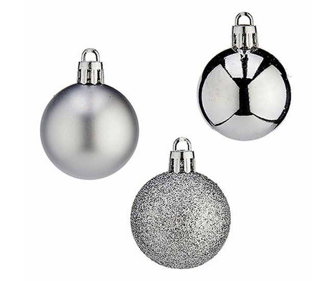 Conforama Set De Bolas De Navidad 4 Cm Plateado Plástico (12 Unidades)