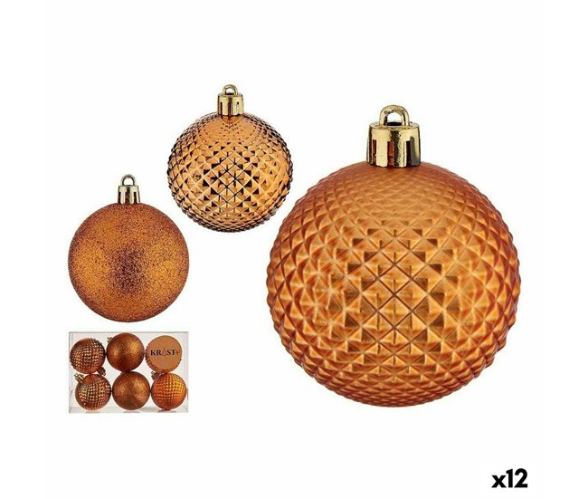 Conforama Set de Bolas de Navidad 6 cm Naranja PVC (12 Unidades)