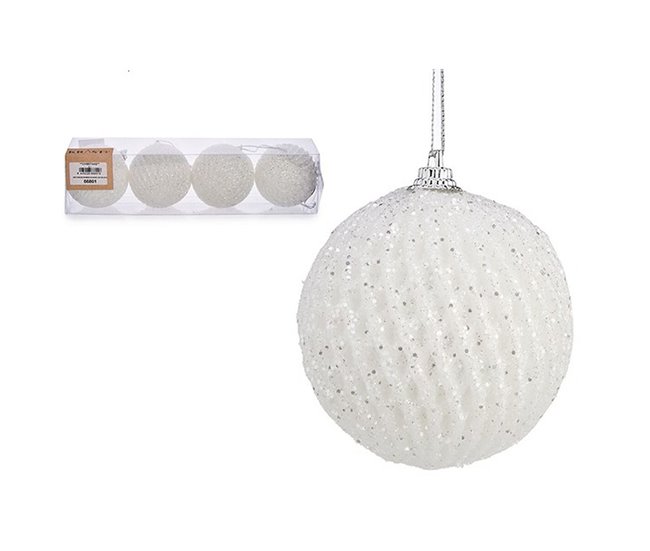 Conforama Set De Bolas De Navidad Blanco Poliestireno (12 Unidades)
