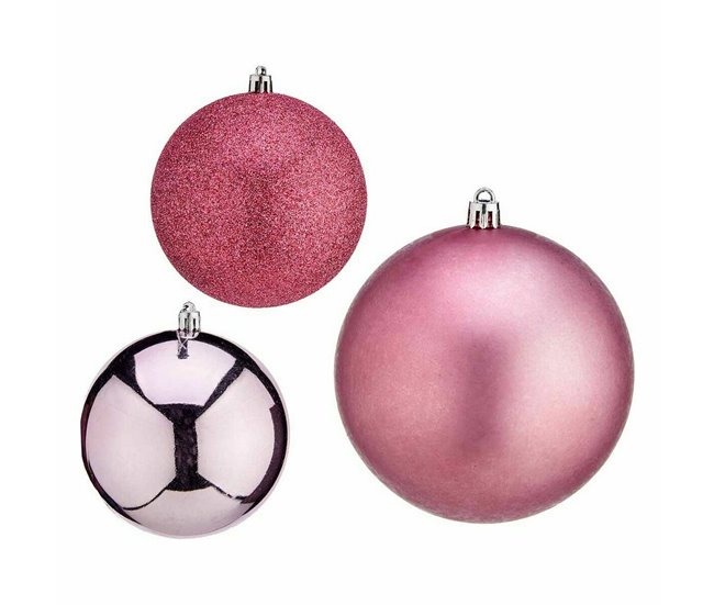 Conforama Set De Bolas De Navidad Rosa Plástico 10 X 11 X 10 Cm (12 Unidades)