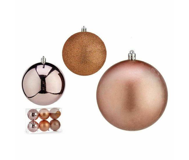 Conforama Set De Bolas De Navidad Rosa Plástico 10 X 11 X 10 Cm (12 Unidades)