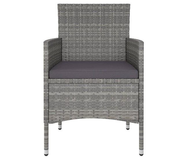 Conforama Set De Comedor Jardin 5 Piezas Ratán Sintético Madera Acacia Gris 120 X 120 X 75 Cm