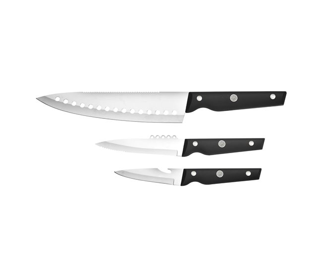 Conforama Set De Cuchillos Bergner Pro Reeco BG41026DBL Acero Inoxidable ABS 3 Piezas