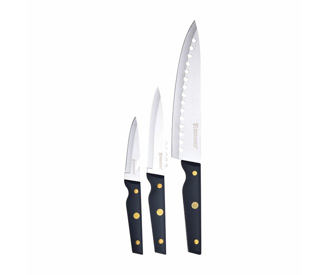 Conforama Set de Cuchillos Bergner Pro Reeco BG41026DBL Acero Inoxidable ABS 3 Piezas