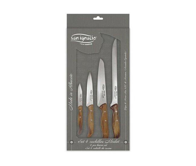 Conforama Set de Cuchillos San Ignacio Merlot Acero Inoxidable (4 pcs)