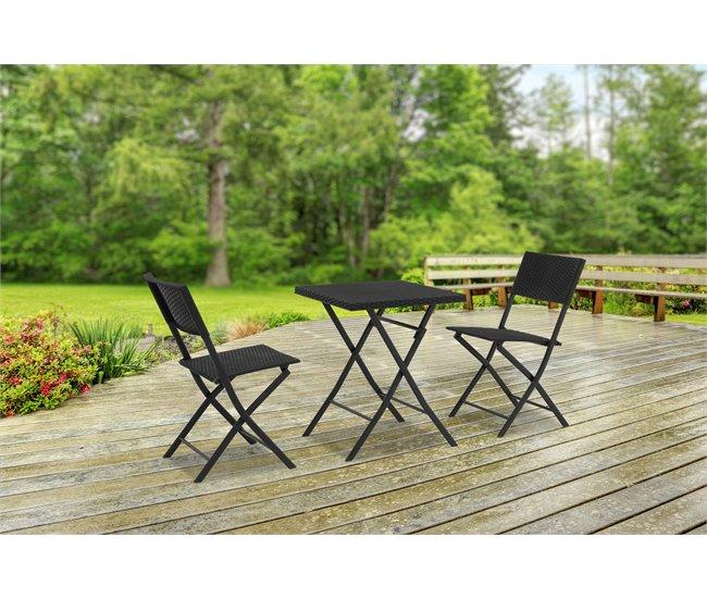 Conforama Set De Jardín Con Mesa Y 2 Sillas KORA Color Gris