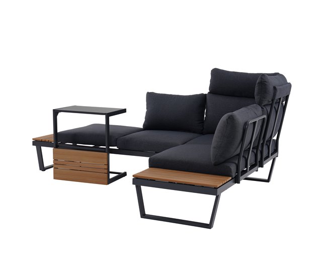 Conforama Set De Jardín Con Rinconera Y Mesa Centro CORNER Color Antracita