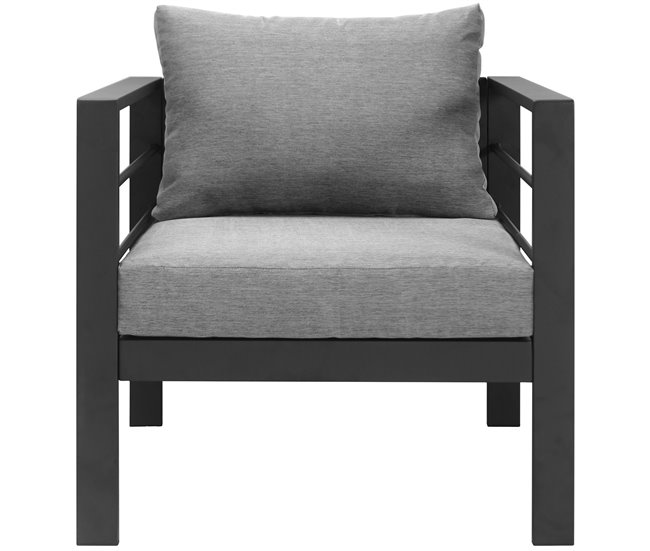 Conforama Set De Jardín LANDA Con 3 Sofás Y 1 Mesa Color Gris Y Negro