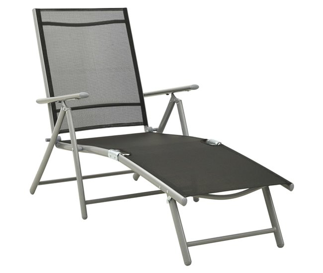 Conforama Set De Muebles De Jardín 3 Piezas Textilene Aluminio Plateado