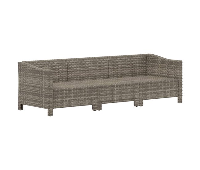 Conforama Set De Muebles De Jardin 3 Piezas Y Cojines Ratán Sintético Gris