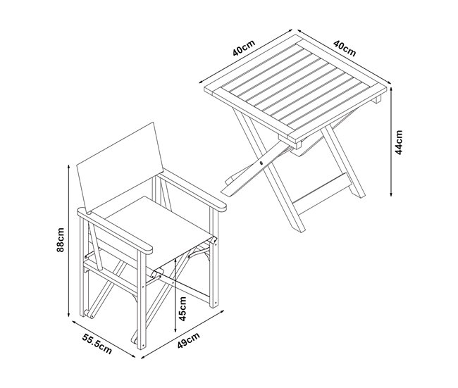 Conforama Set De Muebles De Jardín Capistrello 3 Piezas Eucalipto/lino - Blanco [casa.pro]