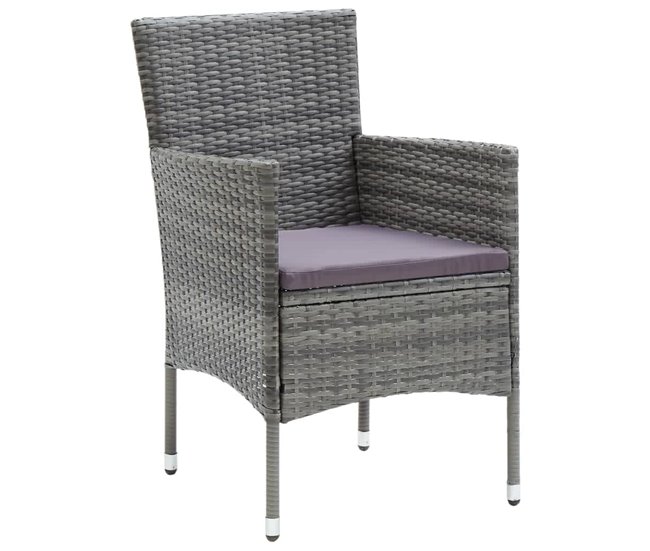 Conforama Set De Muebles Jardin 9 Piezas Con Cojines Ratán Sintético Gris 185 Cm Table Length