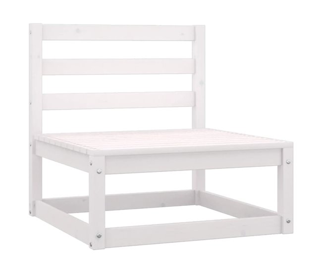 Conforama Set De Salón De Jardín De 3 Piezas Blanco Madera Maciza De Pino