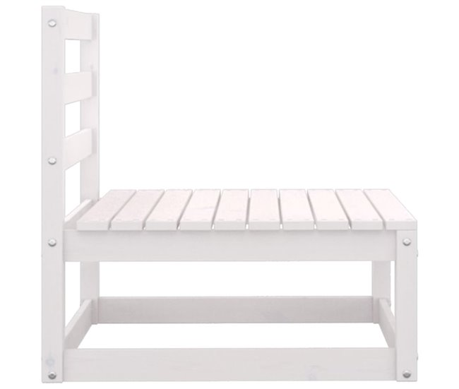 Conforama Set De Salón De Jardín De 3 Piezas Blanco Madera Maciza De Pino