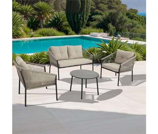 Conforama Set Jardin Con Sofá 2 Plazas 2 Sillones Y Mesa De Centro MIKA