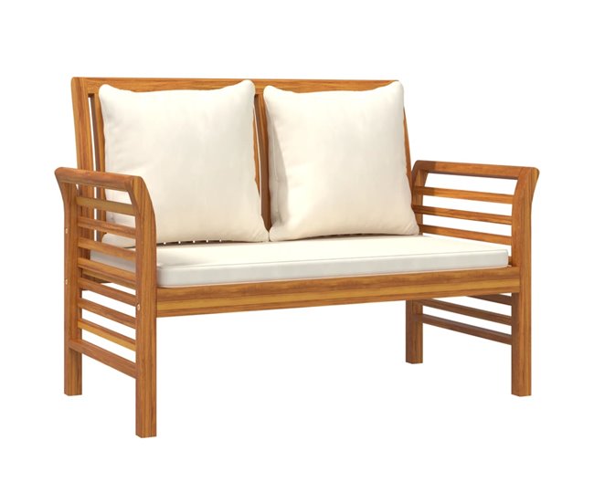 Conforama Set Muebles De Jardín 3 Pzas Y Cojines Madera Maciza De Acacia