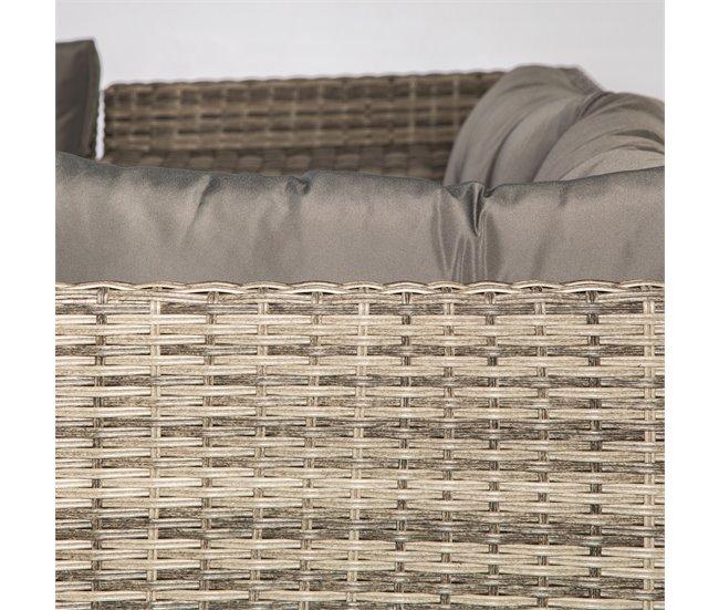 Conforama Set Rinconera SEMINYAC III Con Mesa Y Puffs Marrón