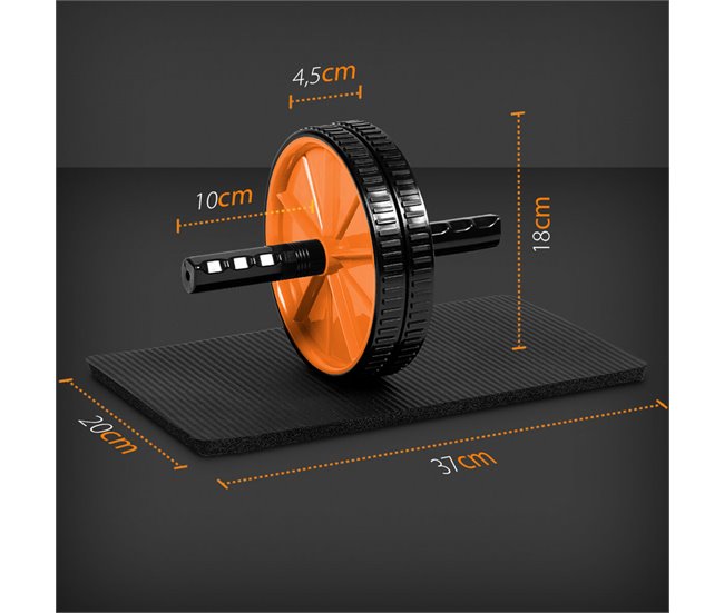 Conforama Set Rodillo Abdominales Y Alfombrilla 2 Niveles Ergonómico Fitness Gridinlux