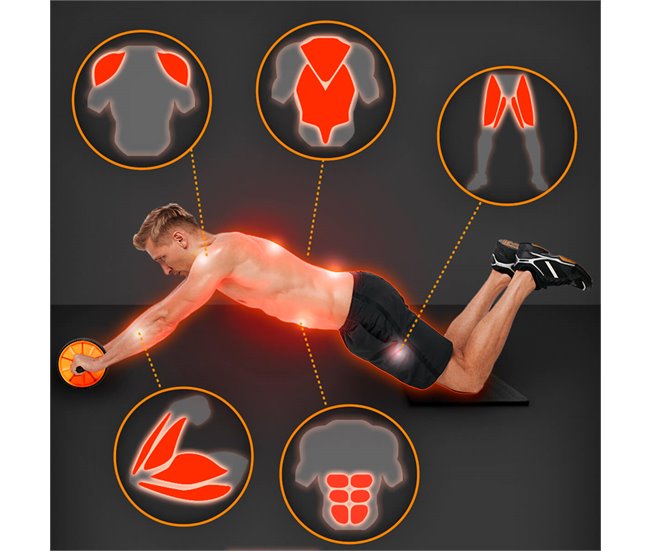 Conforama Set Rodillo Abdominales Y Alfombrilla 2 Niveles Ergonómico Fitness Gridinlux