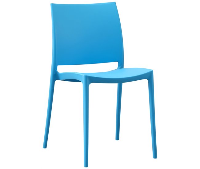 Conforama Silla apilable Meton Plástico Azul 49X42X81 cm