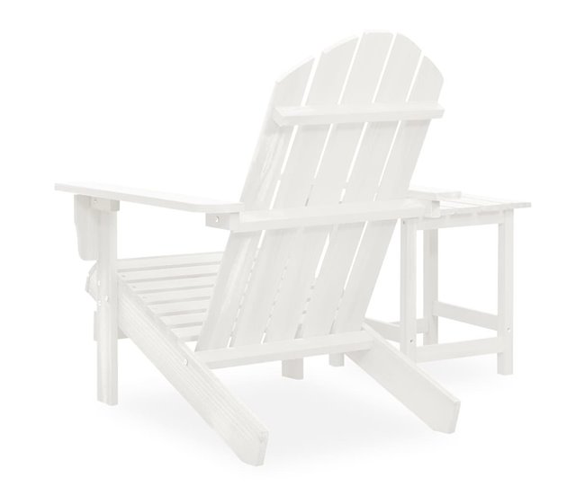 Conforama Silla Con Otomana Y Mesa Jardín Adirondack Macizo Abeto Blanco