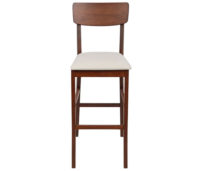 Conforama Silla De Bar Conjunto De 2 Madera Oscura AMBLER
