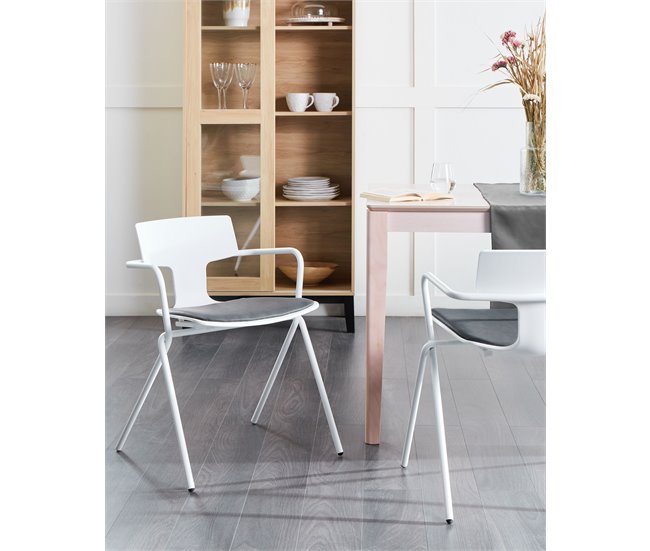 Conforama Silla De Comedor Conjunto De 2 Negro/blanco MANSON