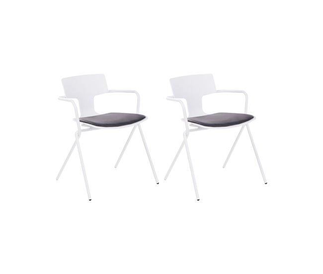 Conforama Silla de comedor Conjunto de 2 Negro/blanco MANSON