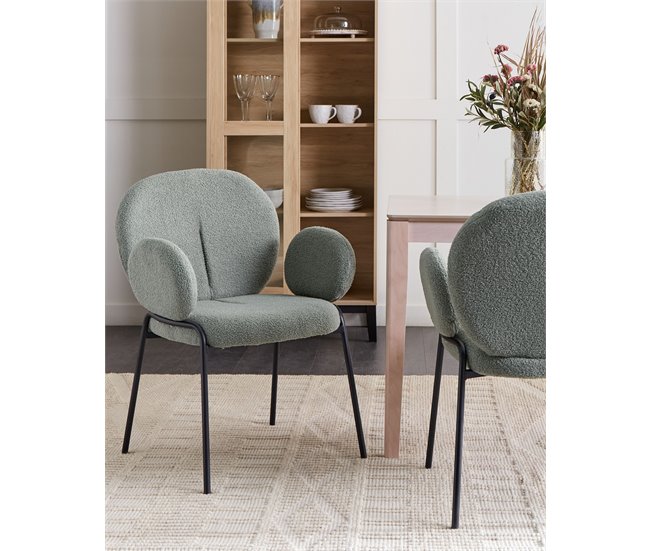 Conforama Silla De Comedor Conjunto De 2 Verde Oscuro ELY