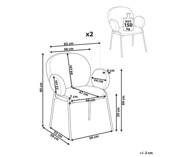 Conforama Silla De Comedor Conjunto De 2 Verde Oscuro ELY