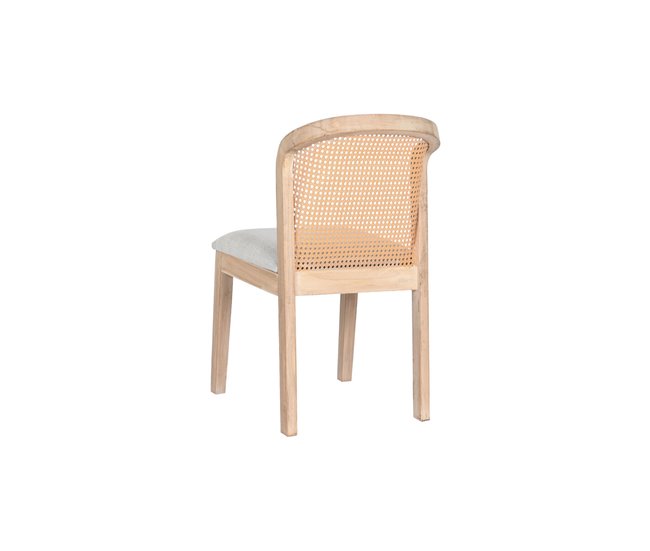 Conforama Silla De Comedor DKD Home Decor Abeto Poliéster Gris Claro (46 X 61 X 86 Cm)