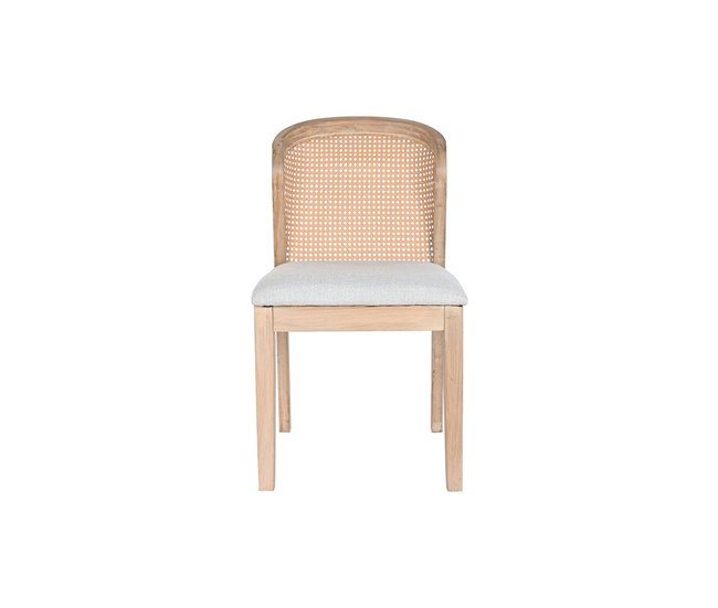 Conforama Silla De Comedor DKD Home Decor Abeto Poliéster Gris Claro (46 X 61 X 86 Cm)